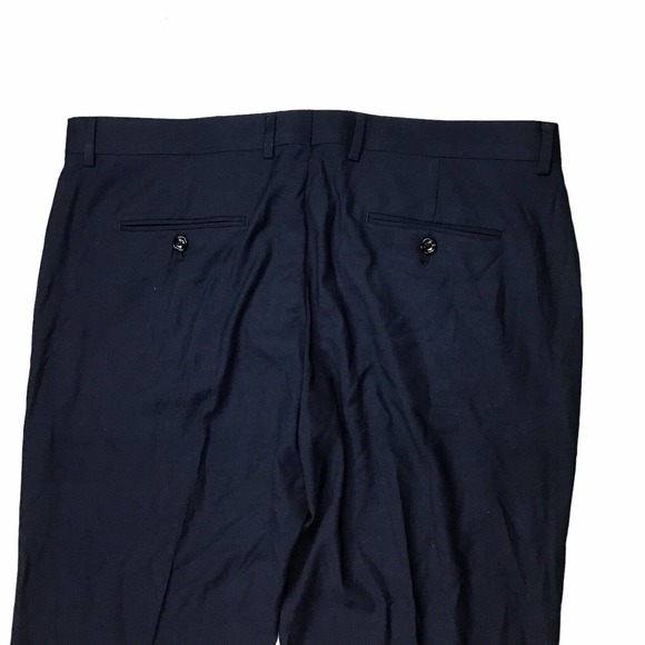 Soul of London Slim Fit Suit Dress Pants Navy Blue Men's 39R Unhemmed Flat Front - Picture 6 of 7